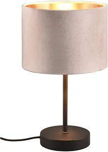 Elegant Designs LT1025-TAN – Moderne Tischleuchte Mit Leder-Sockel & Weißem Stoffschirm | Wohnzimmerlampe Hellbraun, 60 Watt