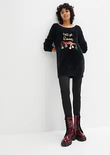 Off-Shoulder-Pullover mit Weihnachtsmotiv, bonprix