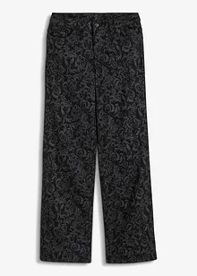 Wide-Leg-Jeans, Mid Waist  mit Glanzmuster, bonprix