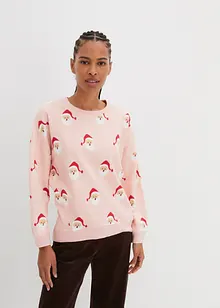 Weihnachts-Sweatshirt mit Vokuhila Saum, bonprix