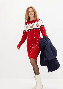 Strickkleid mit Weihnachtsmotiv, bonprix