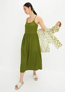 Jersey-Kleid mit Volants und dekorativer Knopfleiste, bonprix