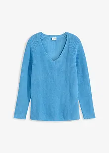 Gerippter Pullover aus reiner Baumwolle, bonprix