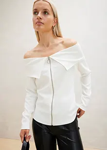 Off-Shoulder-Shirt mit Reißverschluss, bonprix