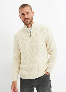 Troyer Pullover mit Zopfmuster, bonprix