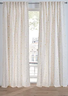 Gardine mit Blumendruck aus recyceltem Polyester (1er Pack), bonprix