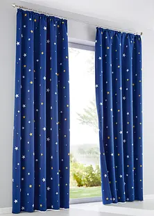 Landhaus Vorhänge Mit Karo-Muster – 80x120 Cm, Blickdicht, 2 Stück Inkl. Raffhalter, Blau