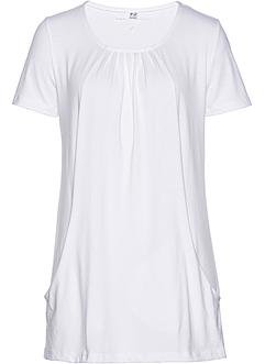 T-Shirt Kurzarmshirt Knoten Silber Herz Lochstickerei Italy 34 36 38 40 weiß