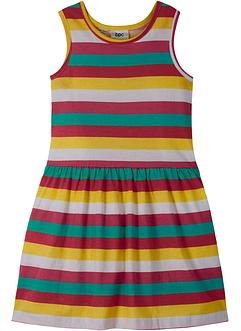 Süßes Mädchen Off-Shoulder-Kleid,mittelblau//weiß mit Print,Gr.164//170