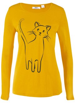 Baumwoll Langarmshirt mit Katzenprint, bpc bonprix collection