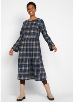 Kariertes Maxi-Kleid aus Flanell mit Volants, bpc bonprix collection