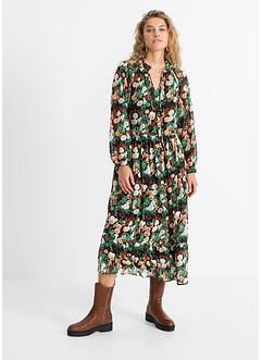 Midikleid mit recyceltem Polyester und Blumendruck, RAINBOW
