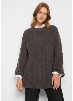 Oversize-Pullover mit Zopfmuster, bpc bonprix collection