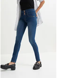 High Waist Skinny-Jeans mit langer Knopfleiste, bonprix