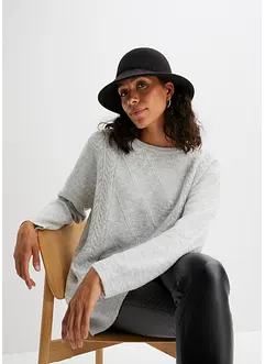 Oversize-Pullover mit Zopfmuster, bonprix