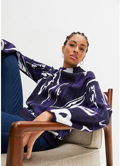 Jacquard-Pullover, Ballon-Ärmel, BODYFLIRT boutique