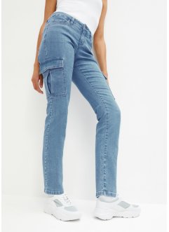 Straight Cargo-Jeans mit gewaschener Optik, RAINBOW