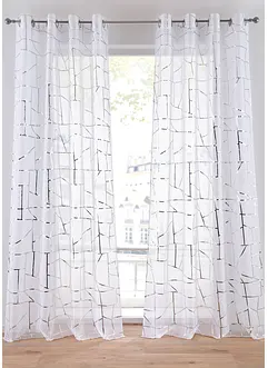 Gardine mit Glanzdruck (2er Pack), bonprix