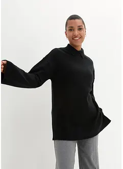 Oversize Pullover mit Turtleneck und Seitenschlitzen, bonprix