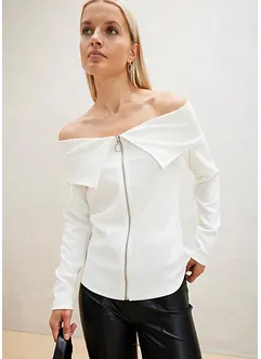 Off-Shoulder-Shirt mit Reißverschluss, bonprix