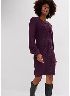 Figurbetontes Strickkleid mit Zopfmuster, bonprix