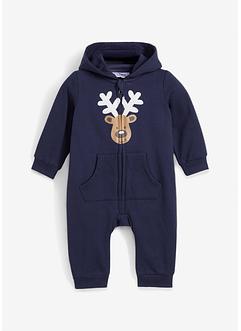 Baby Sweat Overall mit Weihnachtsmotiv aus Bio Baumwolle