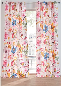 Gardine aus recyceltem Polyester mit Blumendruck (1er Pack), bonprix
