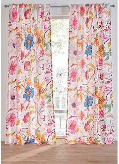 Gardine aus recyceltem Polyester mit Blumendruck (1er Pack), bonprix