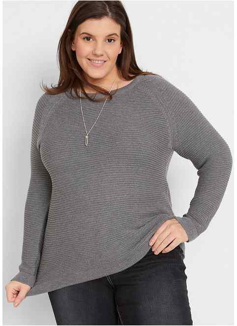 NEU Übergröße Damen Pullover grün weiß Rücken länger geschn Gr.48//50,52//54,56//58