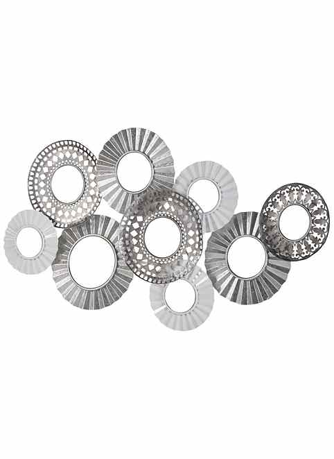 Wanddeco mit Spiegelelementen silber