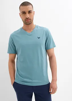 Bonprix T-Shirt mit V-Ausschnitt (2er Pack) aus reiner Bio-Baumwolle