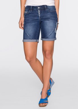 Damen Jeansshorts High Waist Strecken Kurze Hosen aus Denim für den Damen Mittlerer Aufstieg Aufschlag Denim Shorts