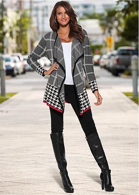 Cardigan de tricô estampado Cardigan de tricô estampado
