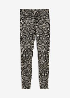 bonprix Punto di Roma Leggings mit Schlitz in Schwarz