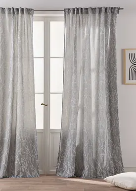 Jacquard-Vorhang Mit Totenkopf & Blättern - Elegante Fensterdekoration