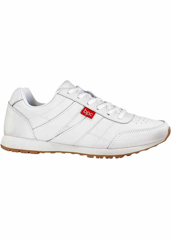 Modern und bequem: Schöner Lederfreizeitschuh weiß B.P.C. BONPRIX COLLECTION Schuhe Halbschuhe Gr. 39 braun