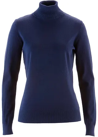 Rollkragenpullover in blau von vorne - bpc selection