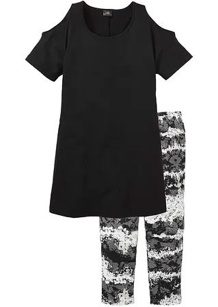 Capri Pyjama in schwarz - bonprix