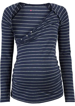 Umstandsshirt/Stillshirt mit Druckknöpfen in blau - bpc bonprix collection