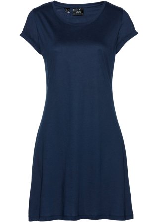 Shirtkleid, Kurzarm in blau von vorne - bpc bonprix collection