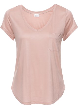 Shirt mit Tasche in rosa von vorne - BODYFLIRT
