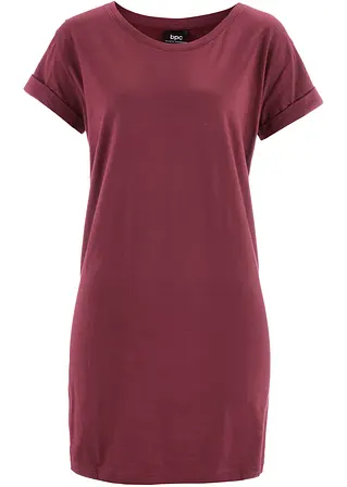 Boxy-Longshirt mit kurzen Ärmeln in rot von vorne - bonprix