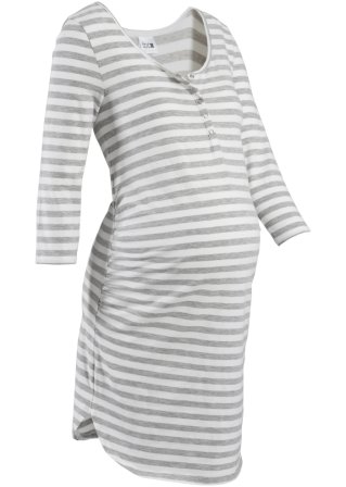 Still-Nachthemd mit Baumwolle in grau von vorne - bpc bonprix collection - Nice Size