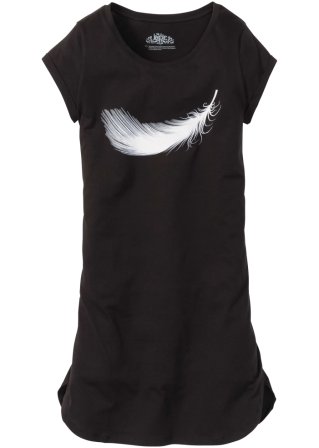Nachthemd aus Bio-Baumwolle in schwarz von vorne - bpc bonprix collection