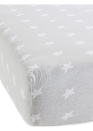 Jersey Spannbettlaken mit Sternen in grau - bpc living bonprix collection
