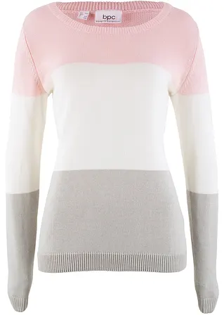 Pullover im Colorblocking-Stil in rosa von vorne - bonprix