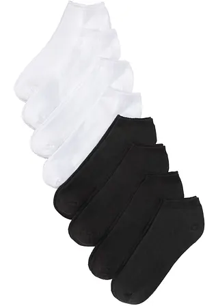 Sneakersocken mit Bio-Baumwolle (8er Pack) in schwarz von vorne - bonprix