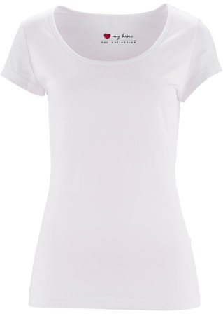 Stretch-Shirt, Kurzarm in weiß von vorne - bpc bonprix collection