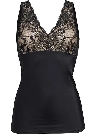 Shapetop mit Spitze und mittlerer Formkraft in schwarz von vorne - bonprix