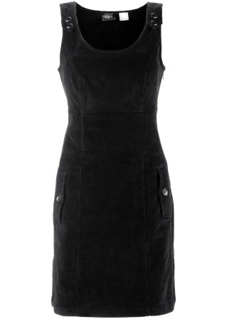 Cord-Stretch-Kleid mit Latzträgern in schwarz - bpc bonprix collection